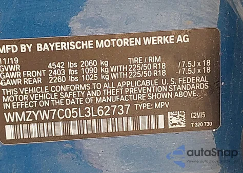 2020 Mini Countryman Cooper S from USA, damaged, VIN WMZYW7C05L3L62737